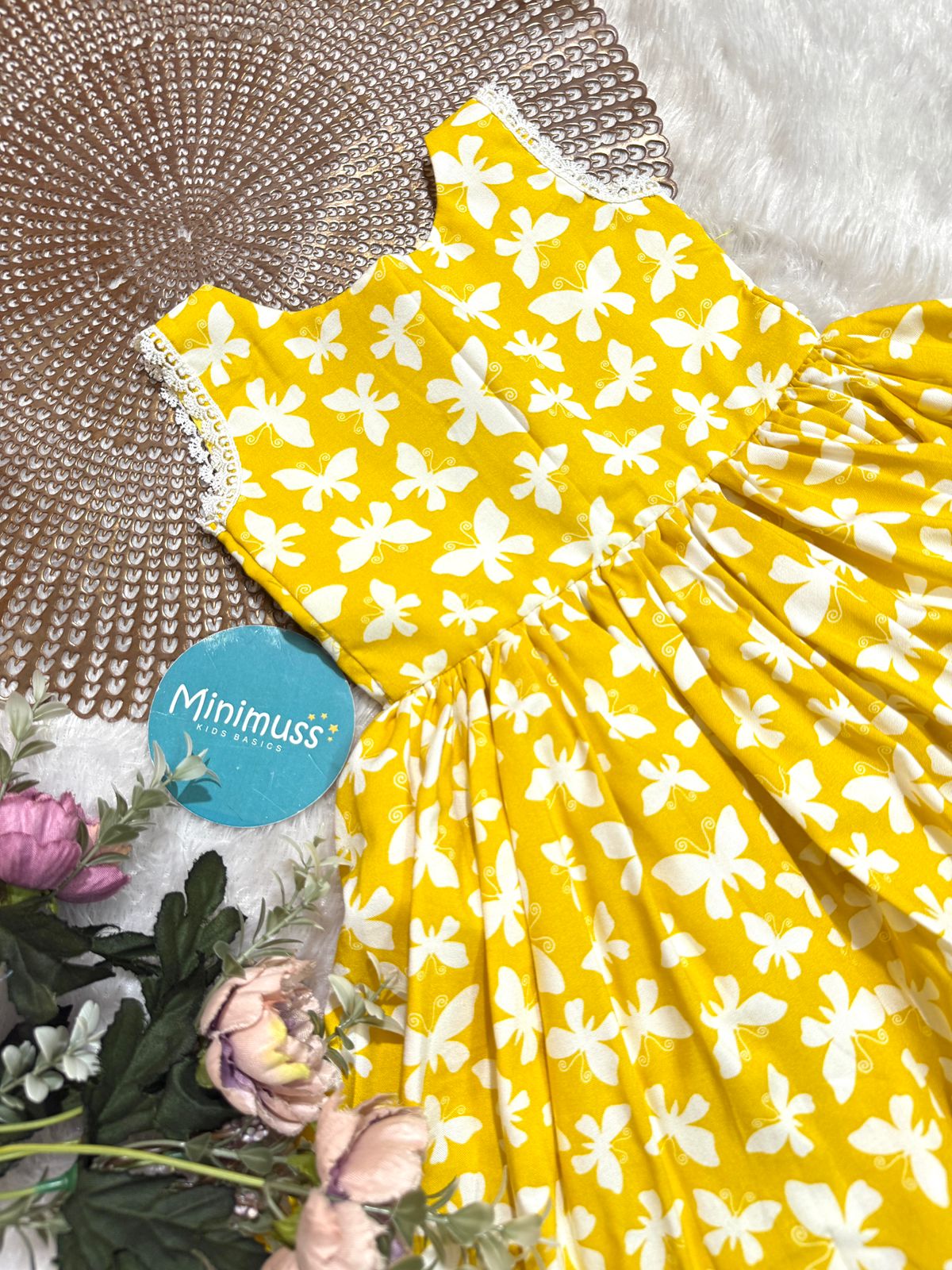 DREAMY DAISY- DC071 YELLOW BUTTERFLY FROCK