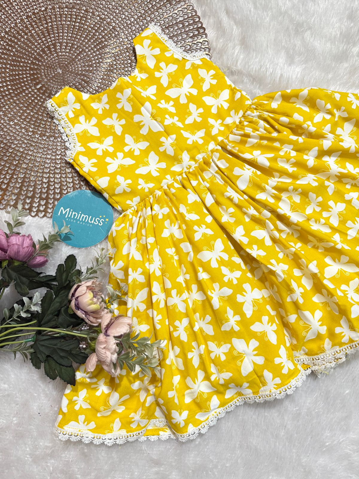 DREAMY DAISY- DC071 YELLOW BUTTERFLY FROCK