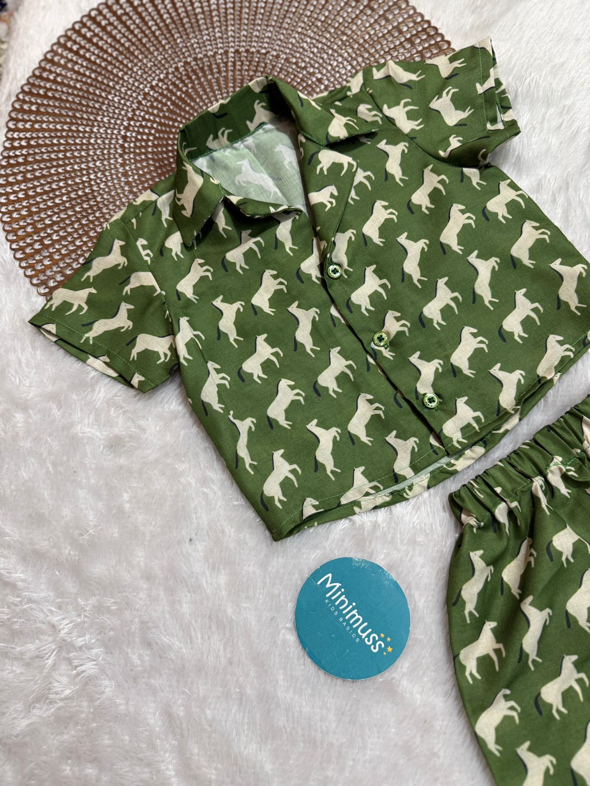 COOL CUB-DC078- BOYS GREEN CO-ORD SET