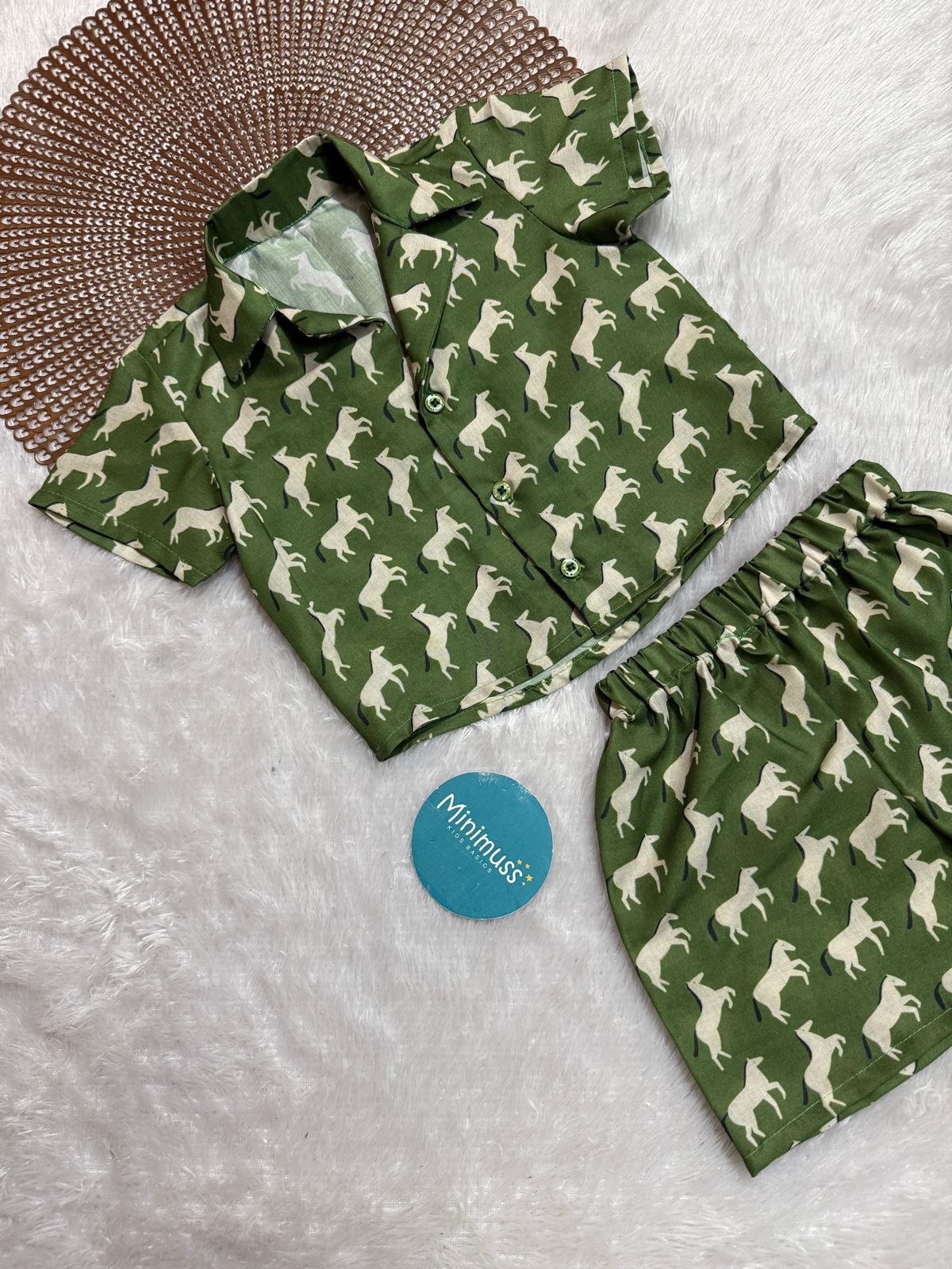 COOL CUB-DC078- BOYS GREEN CO-ORD SET