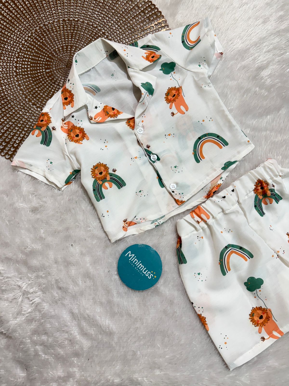 COOL CUB-DC081- BOYS WHITE CO-ORD SET