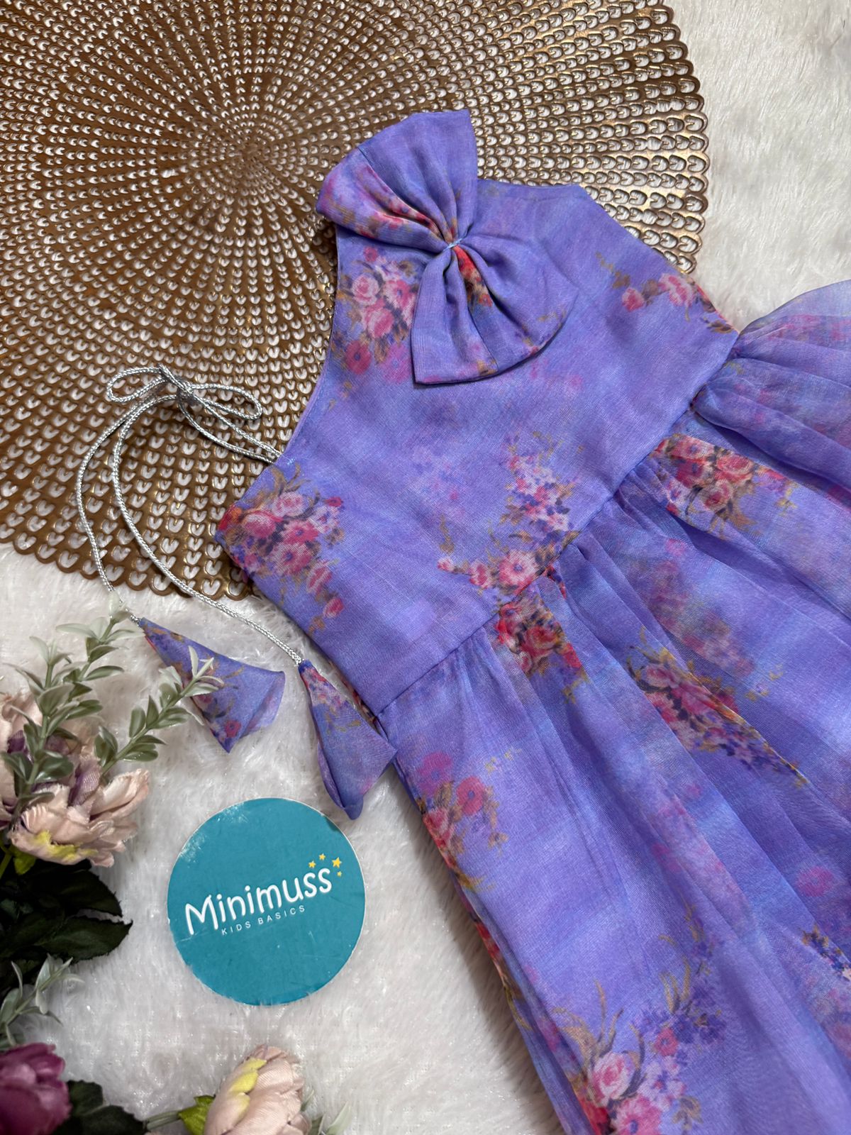 BUBBLY BOW - DC082 LAVENDER ORGANZA FROCK