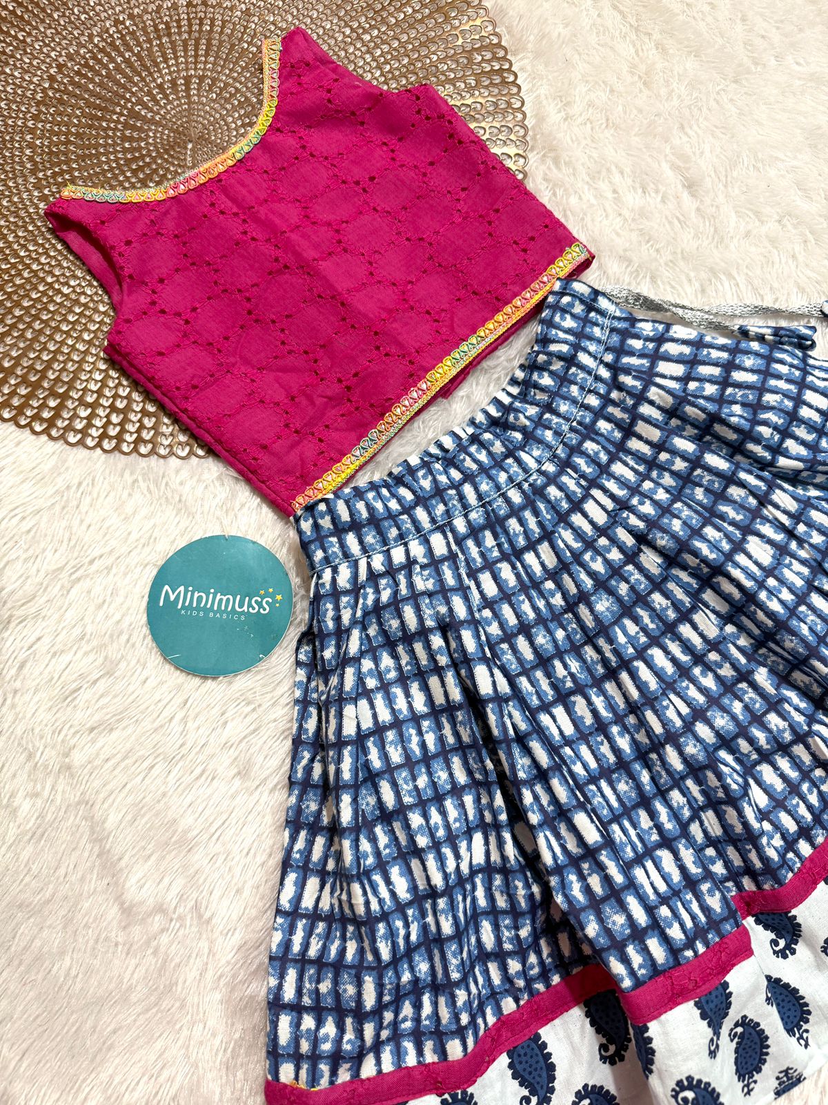 DARING DIVAS-DC105 PINK INDIGO SKIRT SET