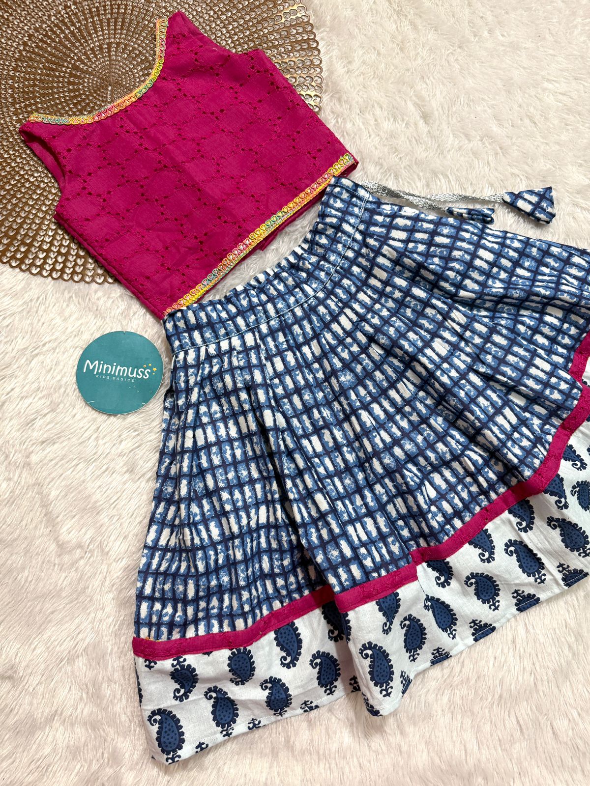 DARING DIVAS-DC105 PINK INDIGO SKIRT SET