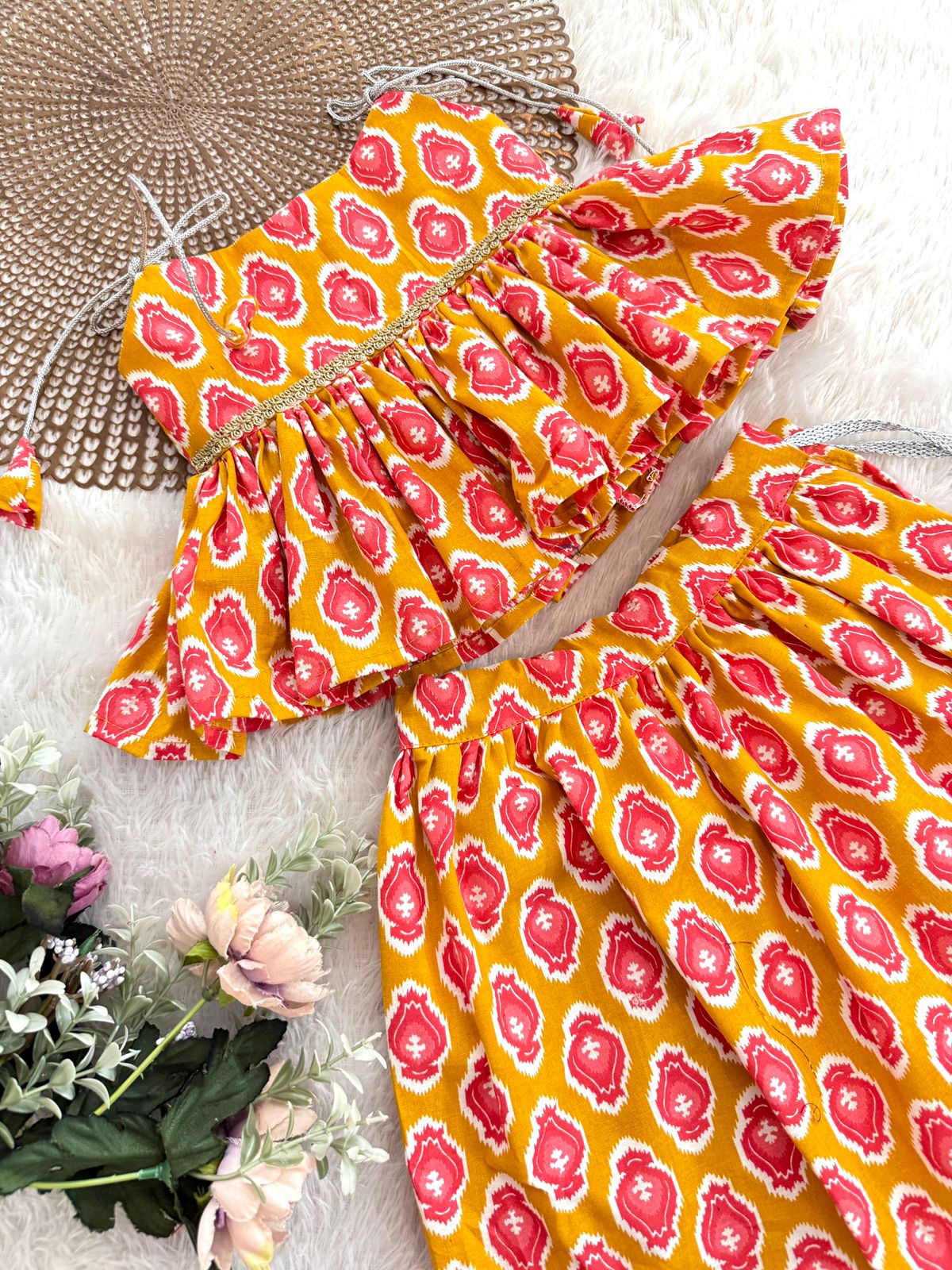 PATAKA POPS-DC108 YELLOW SKIRT SET