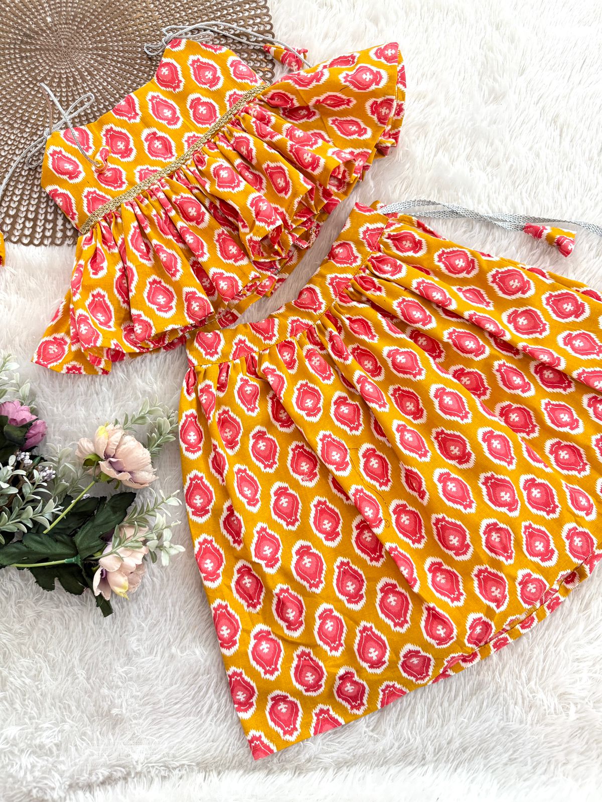 PATAKA POPS-DC108 YELLOW SKIRT SET