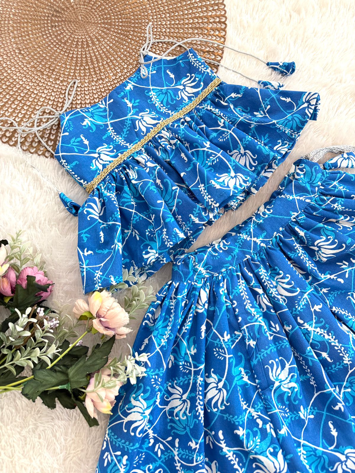 PATAKA POPS-DC107 BLUE SKIRT SET
