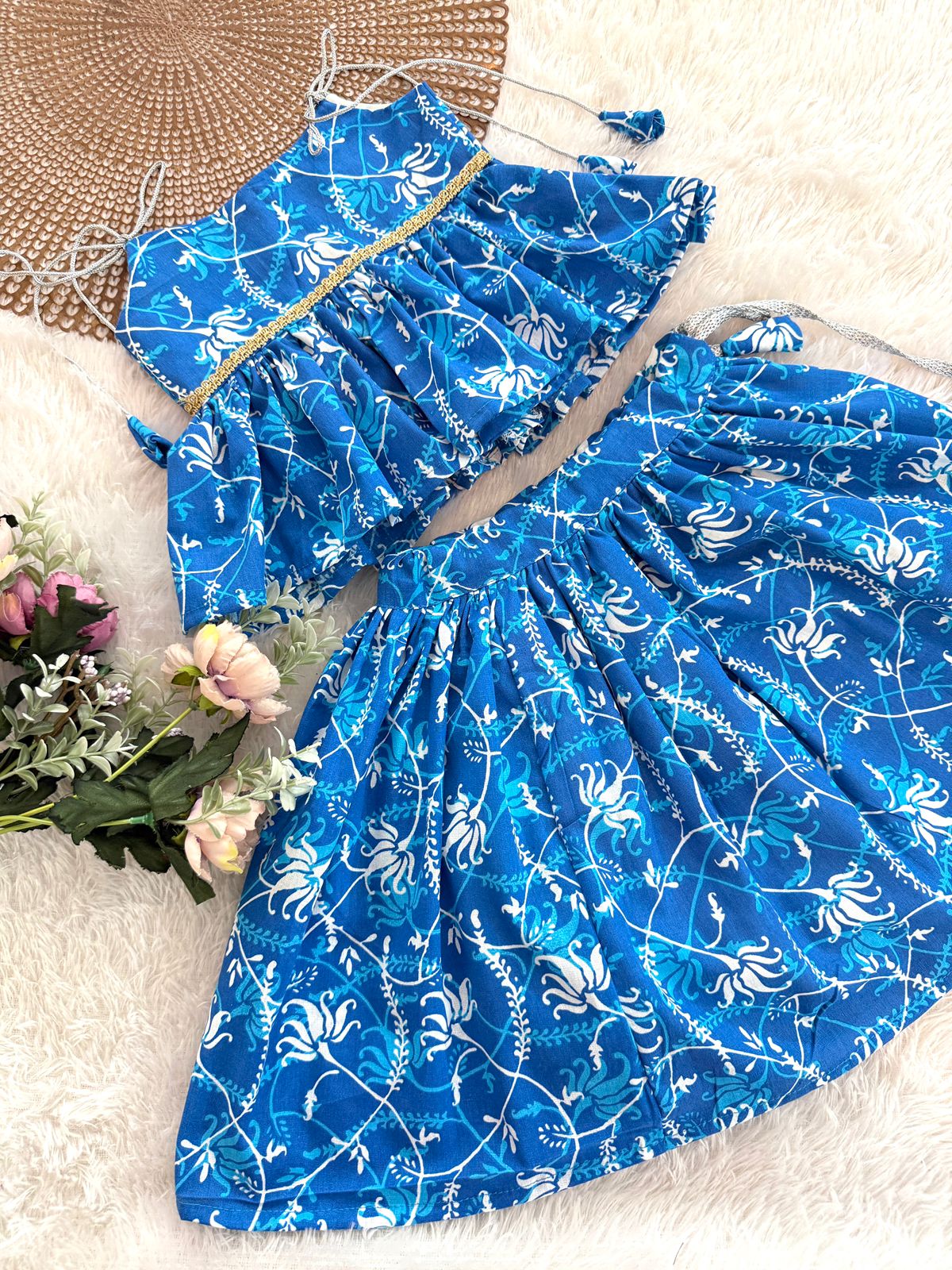 PATAKA POPS-DC107 BLUE SKIRT SET