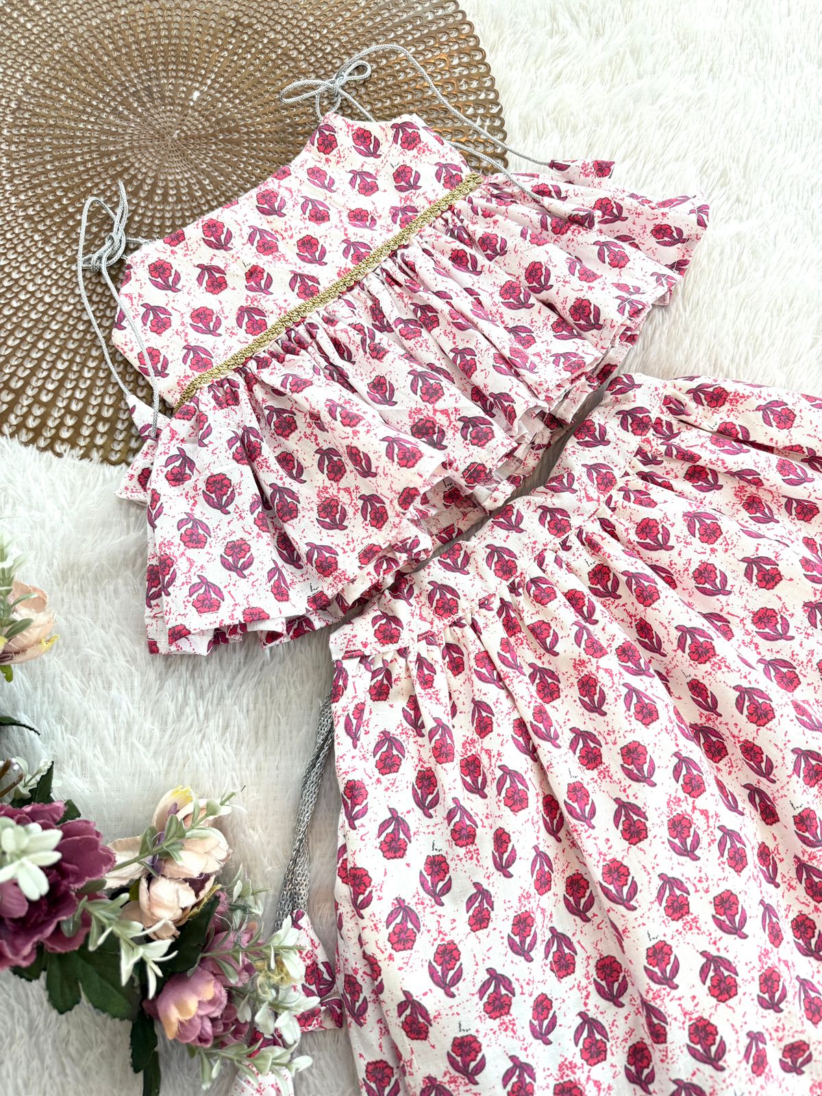 PATAKA POPS-DC110 WHITE SKIRT SET