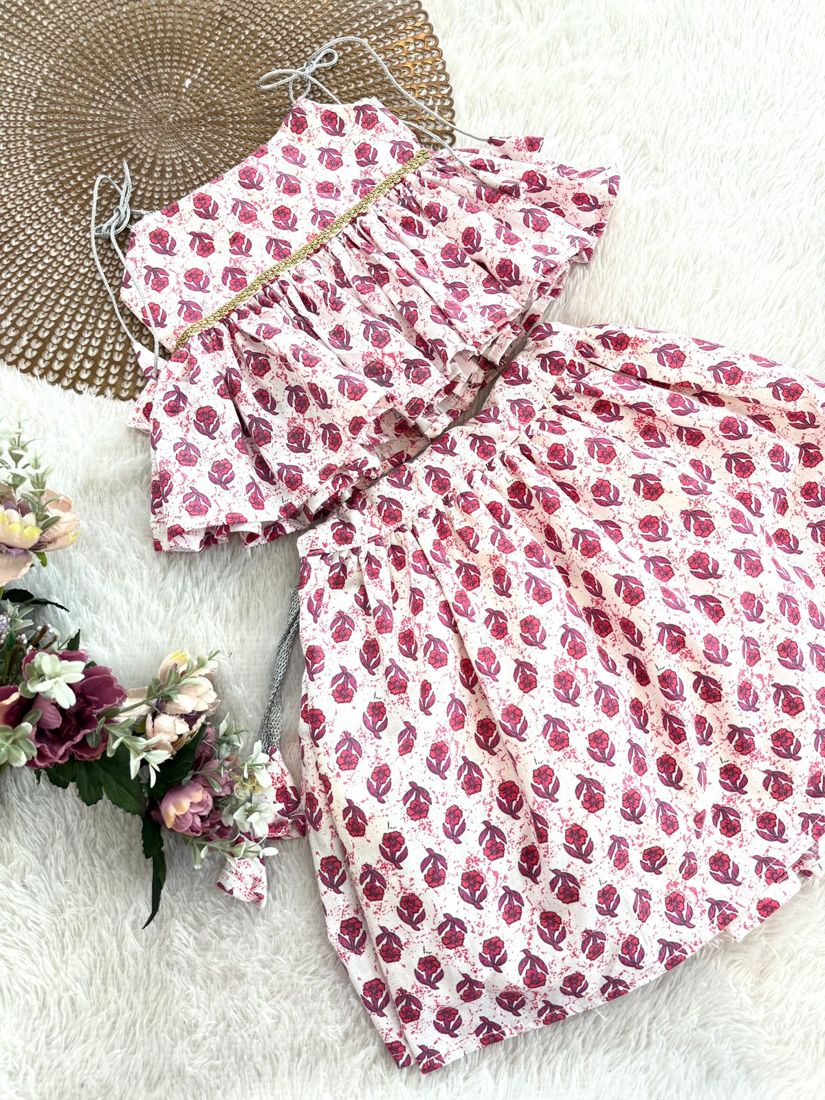 PATAKA POPS-DC110 WHITE SKIRT SET