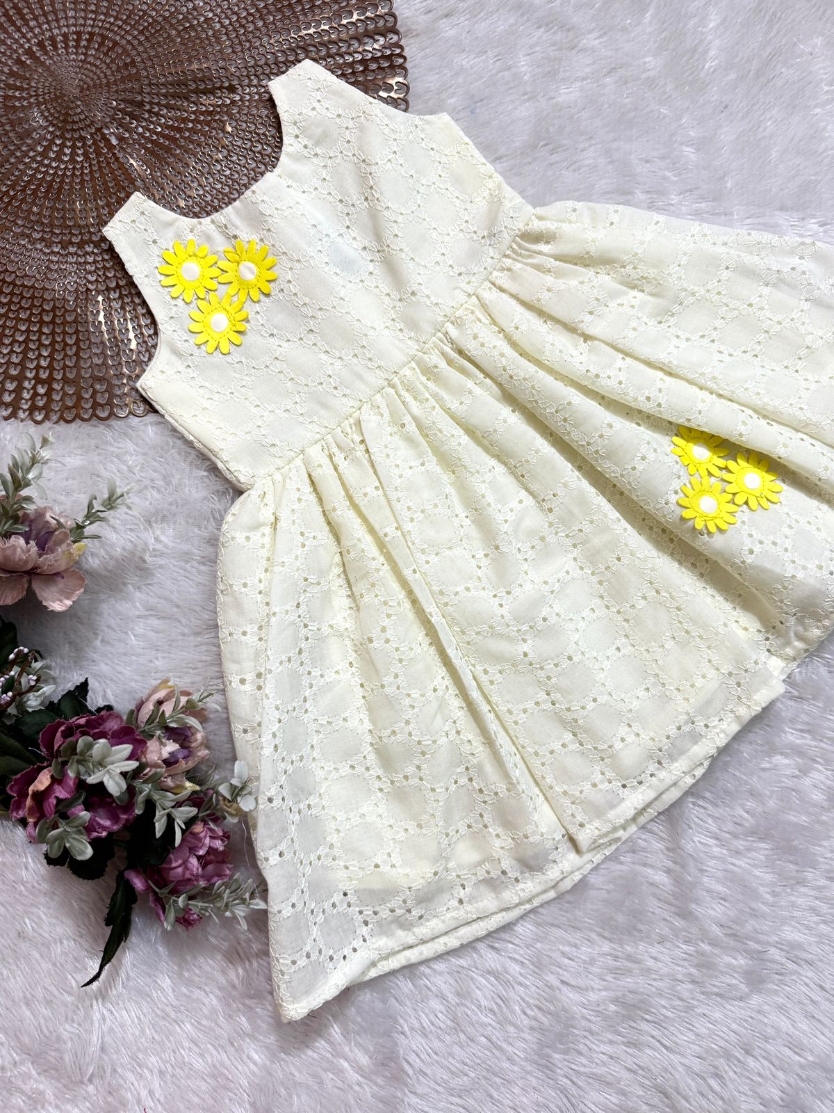 PLAYFULL PRINCESS- DC113 HALFWHITE HAKOBA FROCK