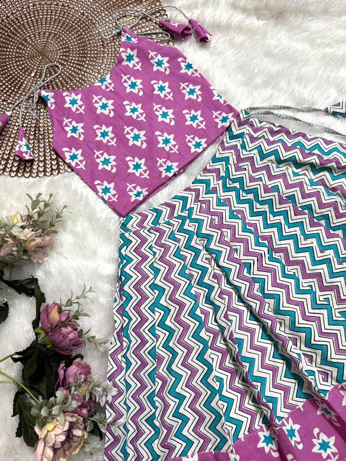 GLOW & FLOW - CP005-LAVENDER BLUE KNOTTED SKIRT SET