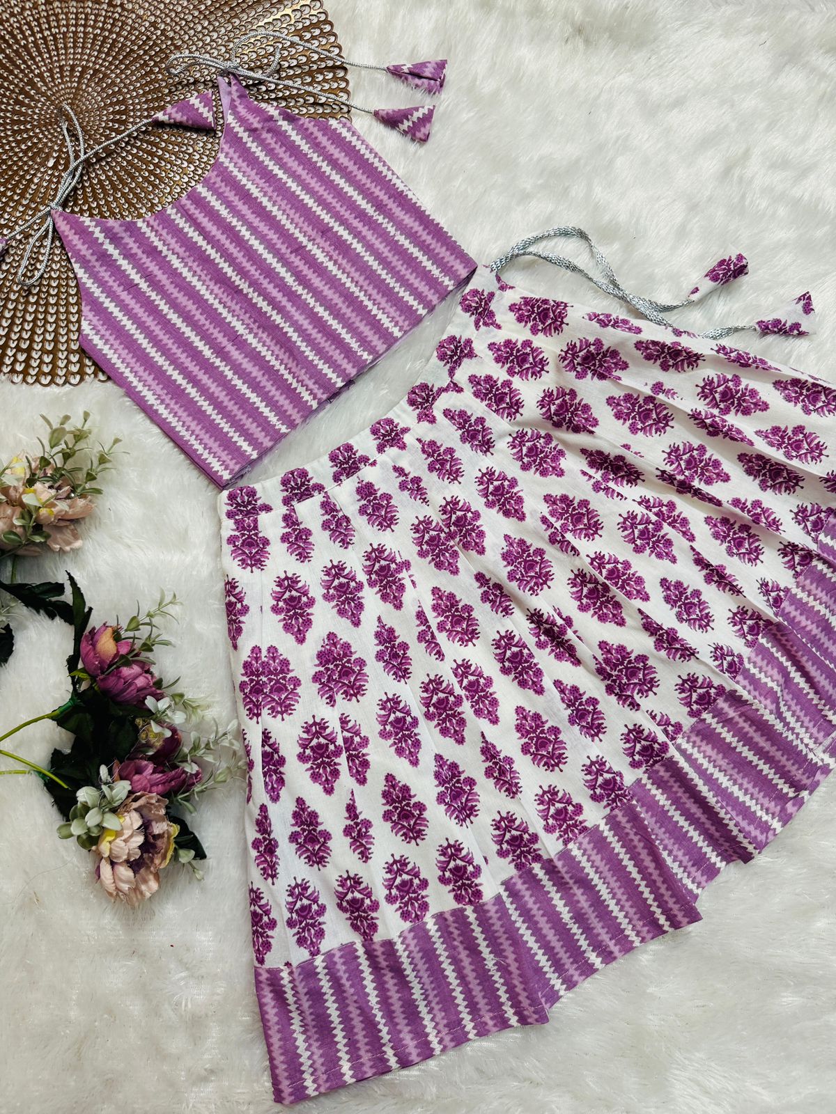 GLOW & FLOW  - CP001- LAVENDER KNOTTED SKIRT SET
