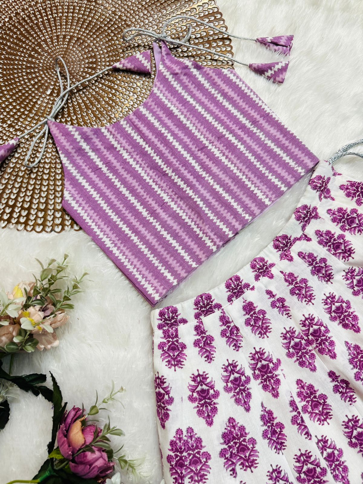 GLOW & FLOW  - CP001- LAVENDER KNOTTED SKIRT SET