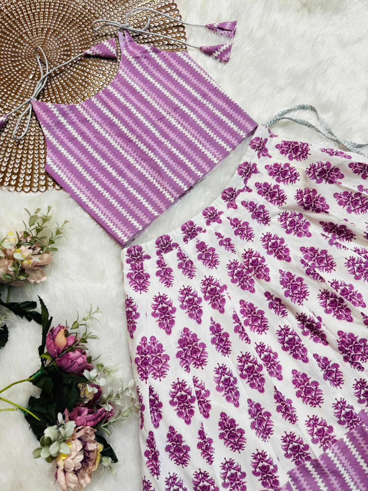 GLOW & FLOW  - CP001- LAVENDER KNOTTED SKIRT SET