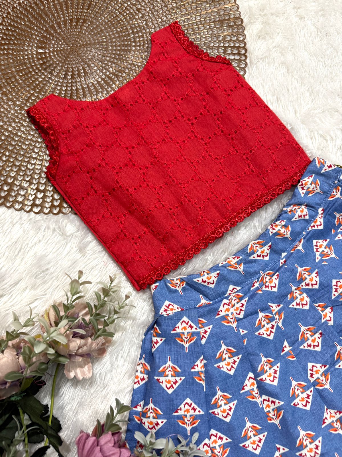 GLOW & FLOW -CP013 RED BLUE SKIRTSET