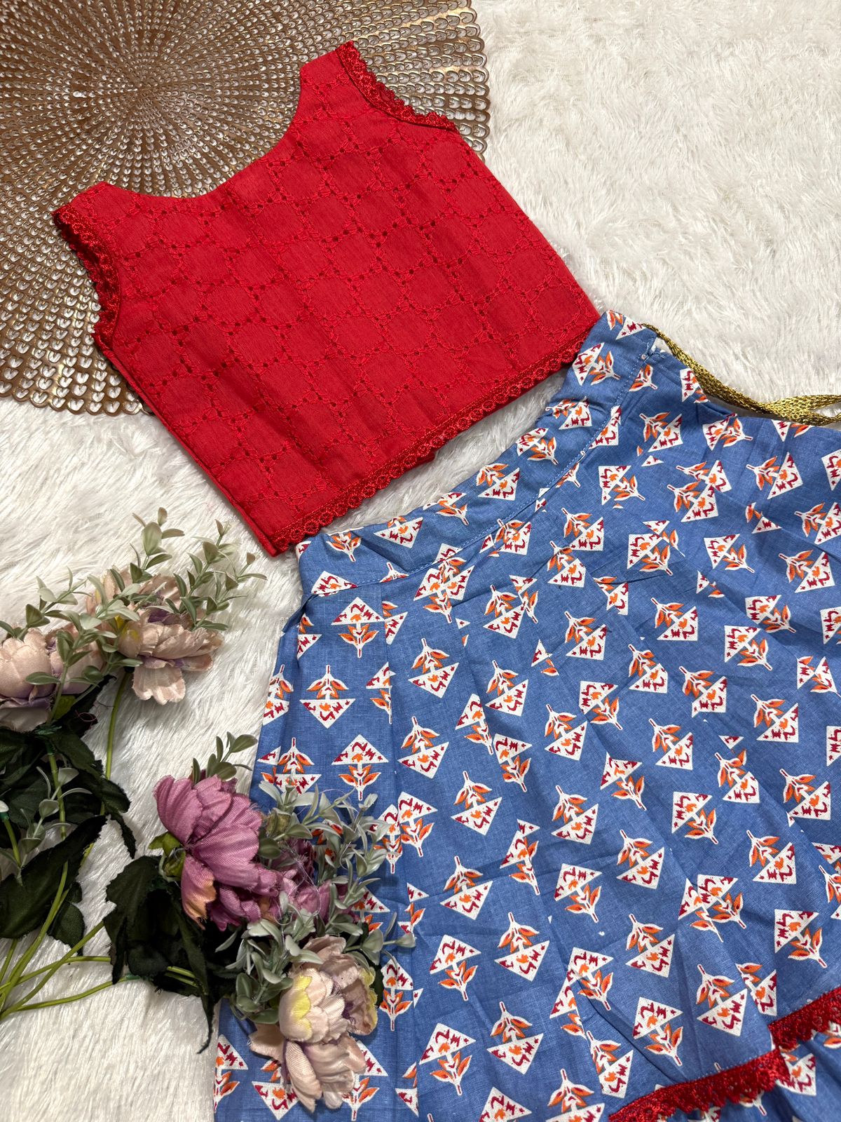 GLOW & FLOW -CP013 RED BLUE SKIRTSET