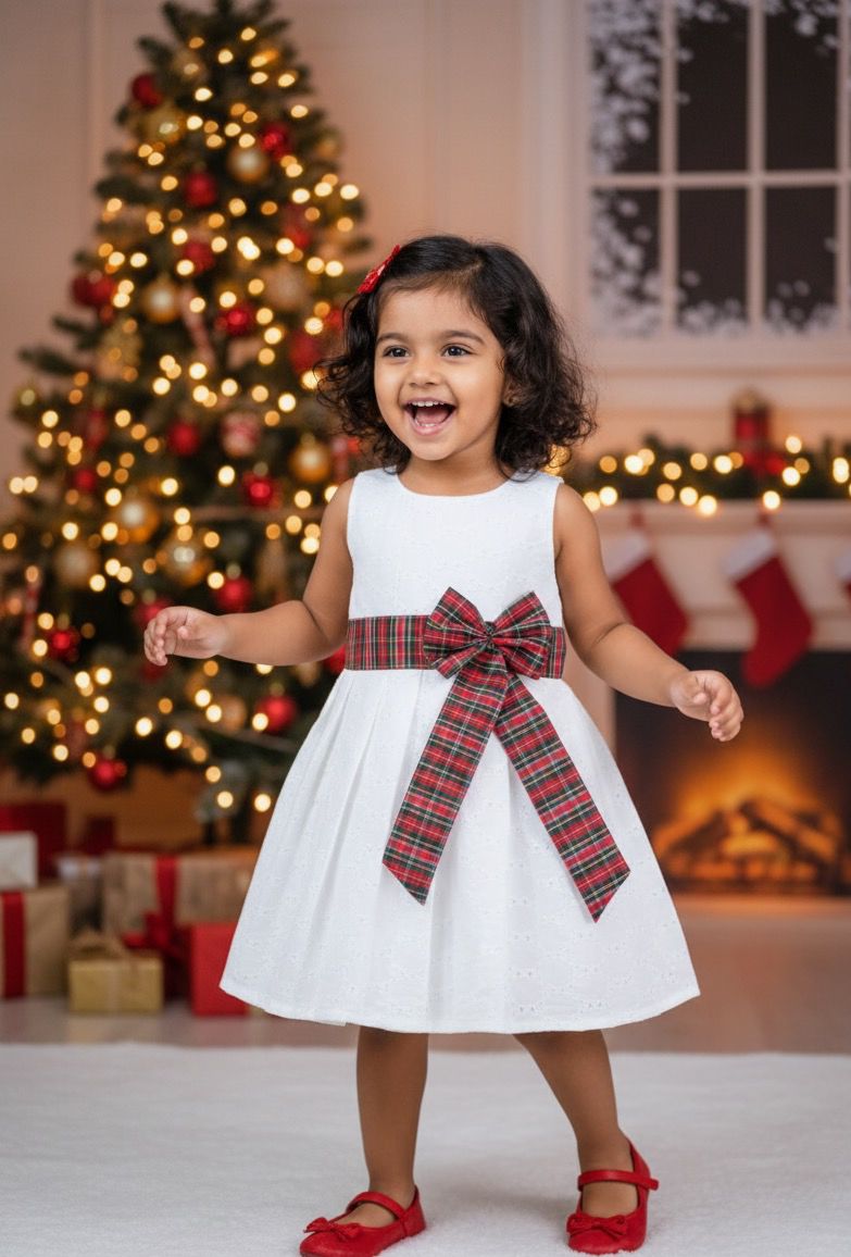 MERRY MINIMUSS- CP032-WHITE BOW FROCK