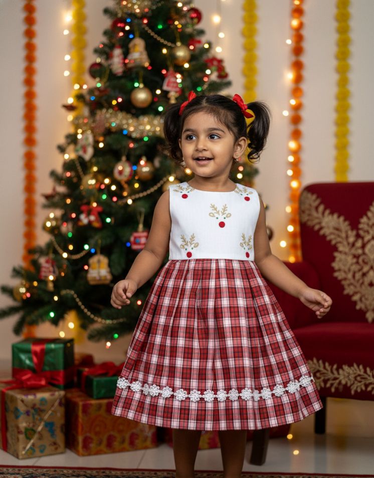 MERRY MINIMUSS- CP034-REINDEER FROCK