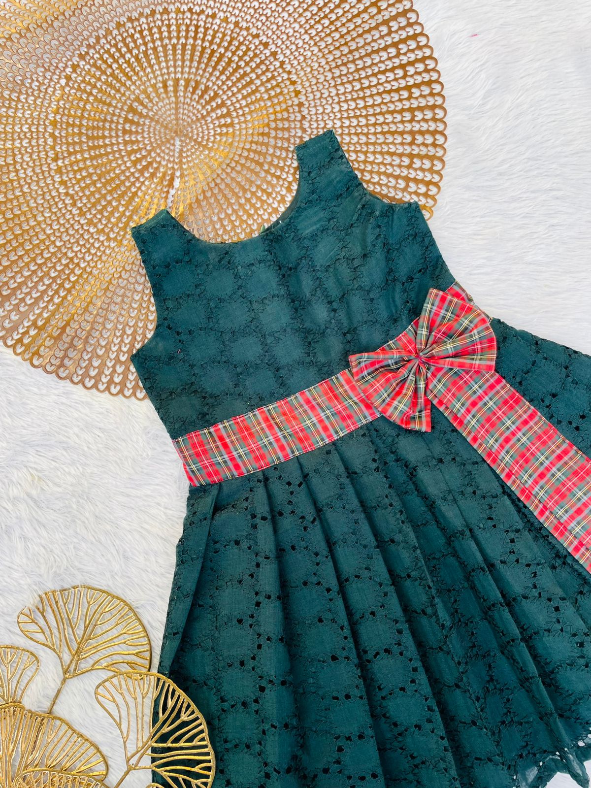 MERRY MINIMUSS- CP035-GREEN BOW FROCK