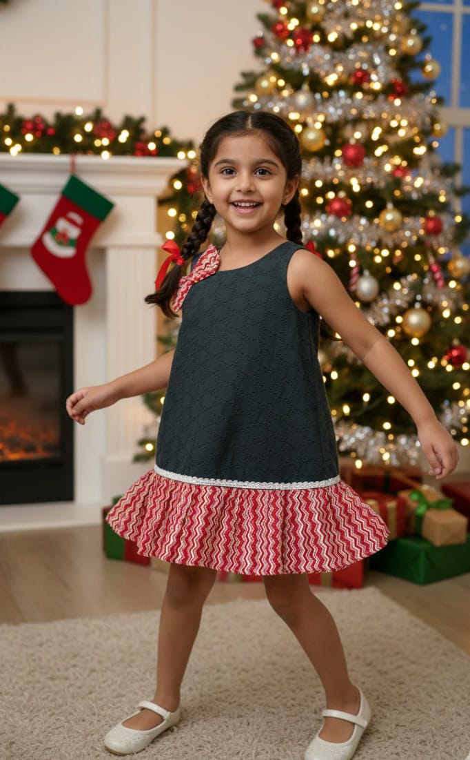 MERRY MINIMUSS- CP030-RED WHITE CHRISTMAS TREE SKIRT SET