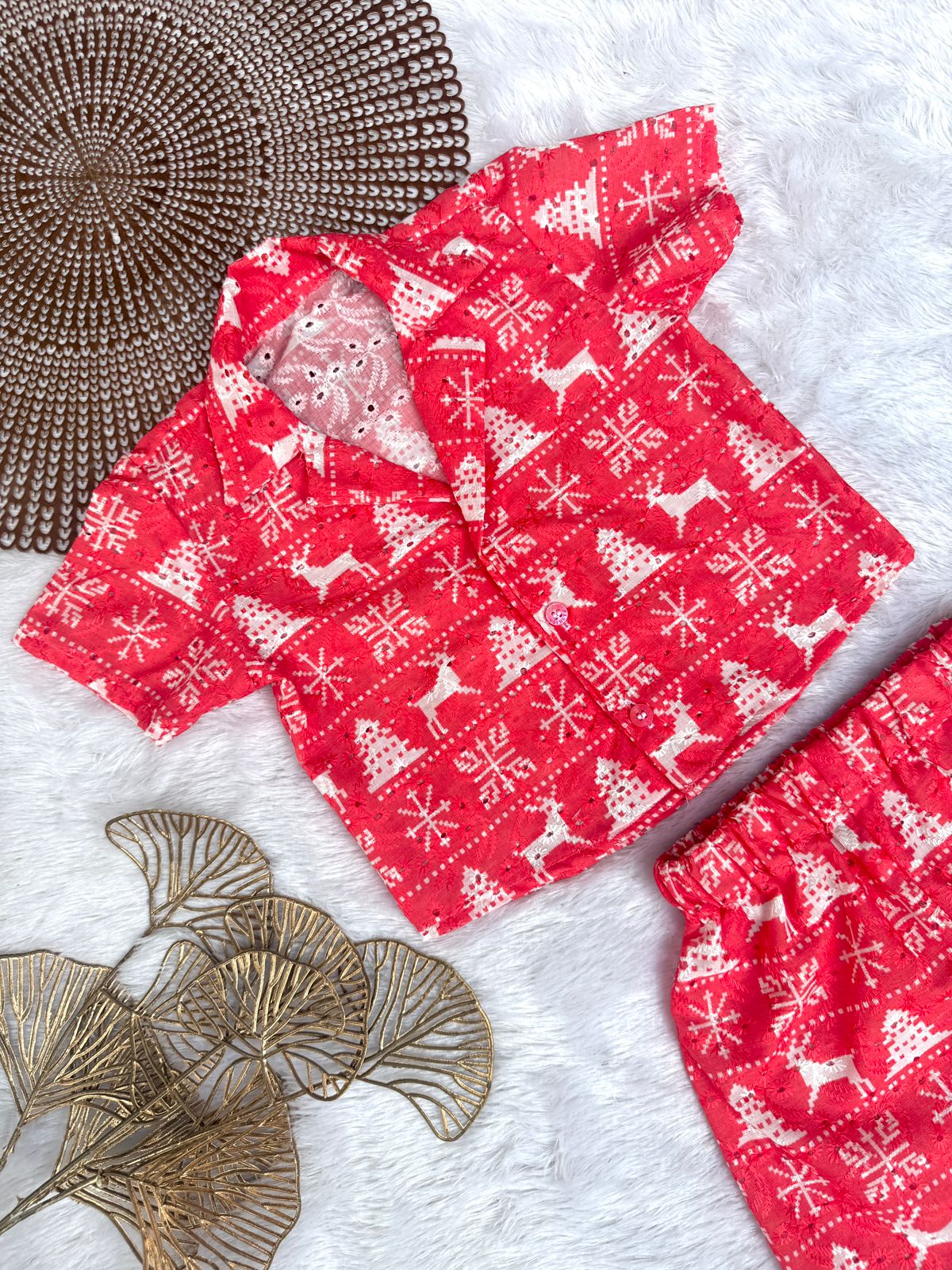 MERRY MINIMUSS- CP037-RED REINDEER BOYS CO-ORD SET