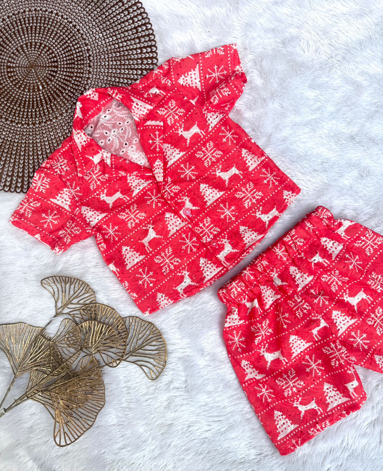 MERRY MINIMUSS- CP037-RED REINDEER BOYS CO-ORD SET
