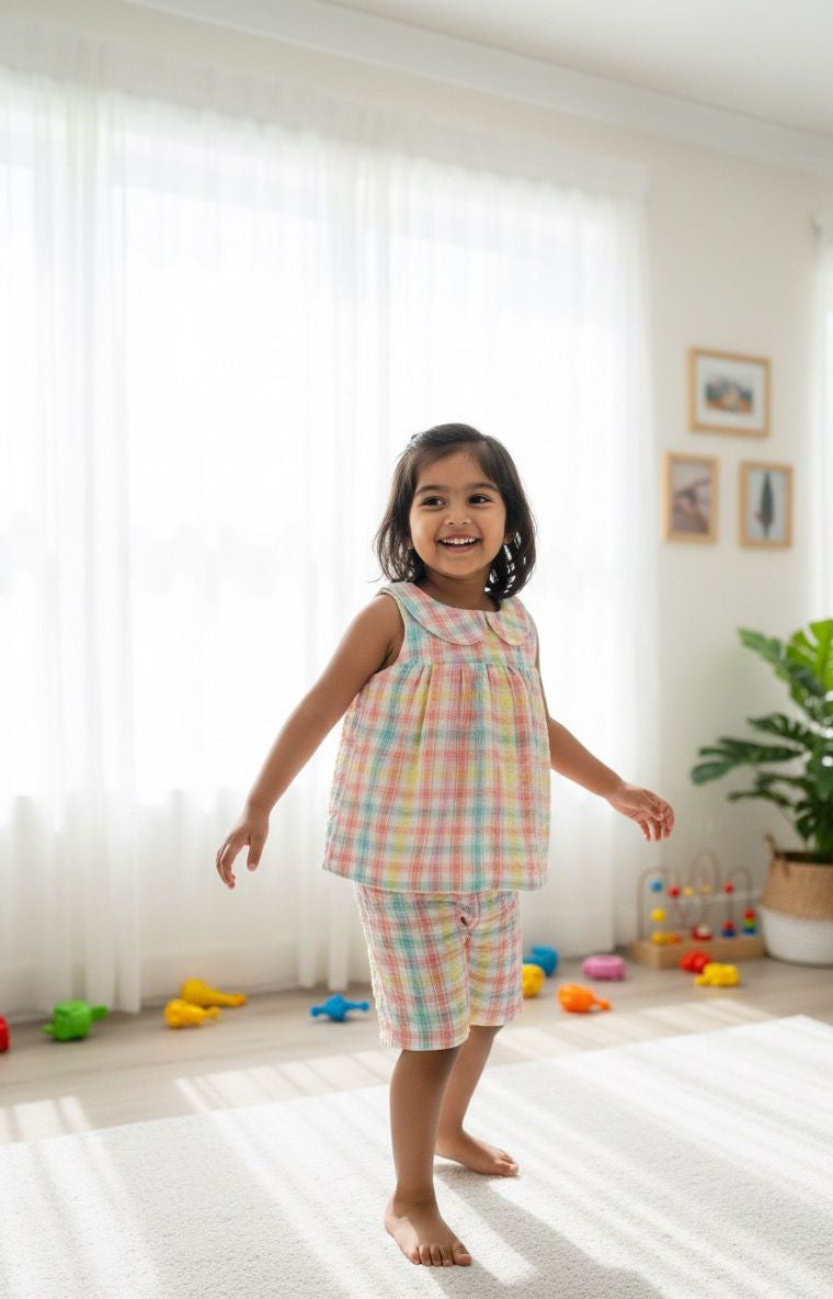 Twinkle - CP041-MULTI RED CHECKED CO-CORD SET