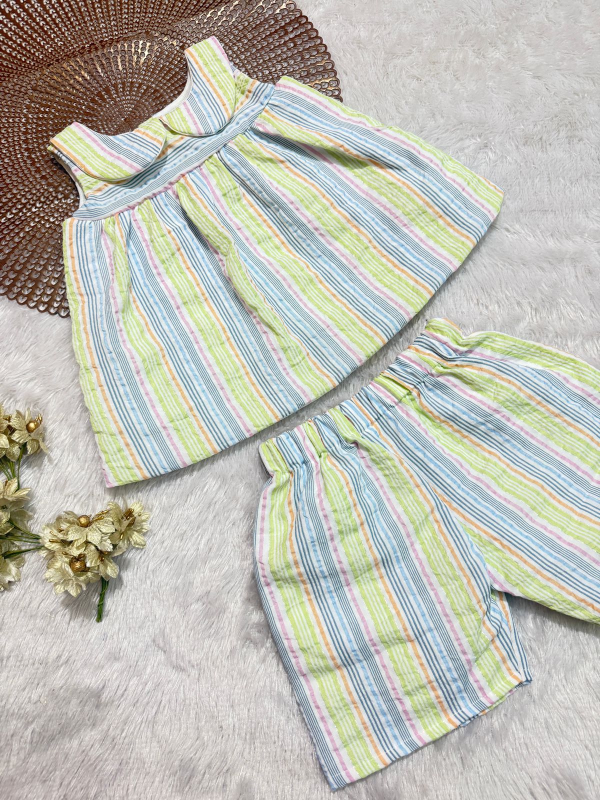 Twinkle - CP040-BLUE AND GREEN STRIPES CO-CORD SET