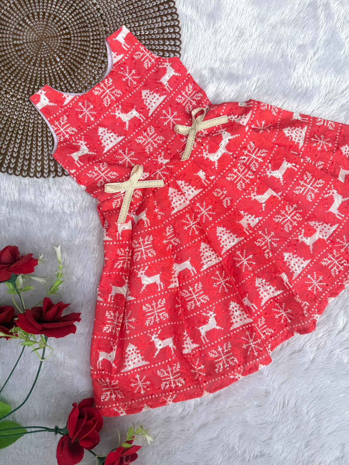 MERRY MINIMUSS- CP043-DEER TREE BOW FROCK