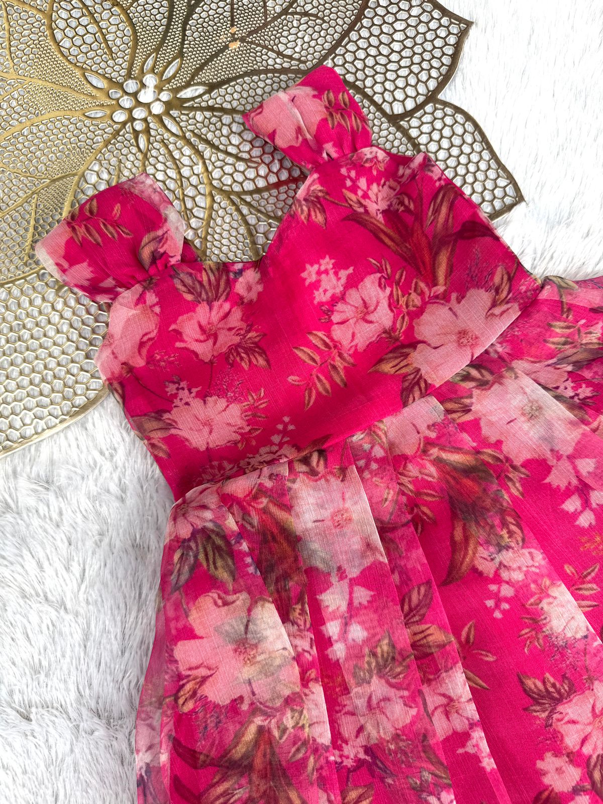 BUBBLY BLOSSOM- CP048-PINK ORGANZA FROCK