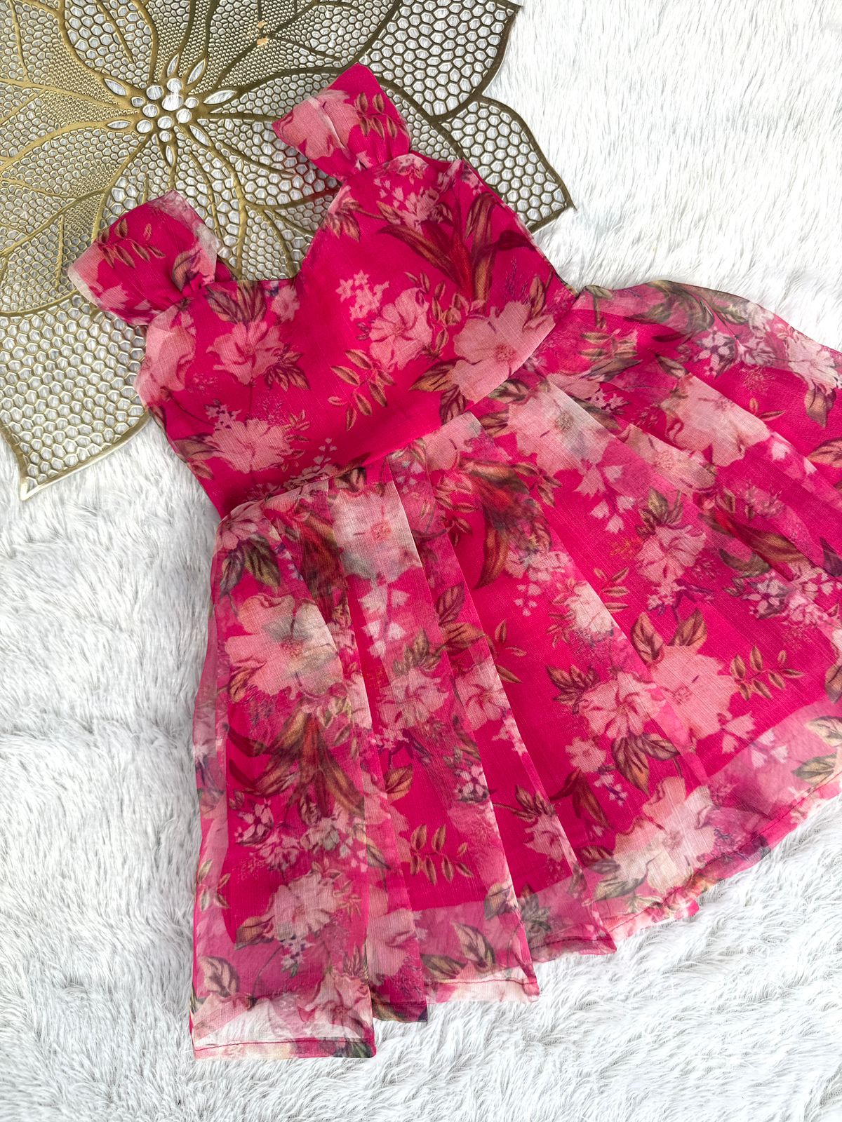 BUBBLY BLOSSOM- CP048-PINK ORGANZA FROCK