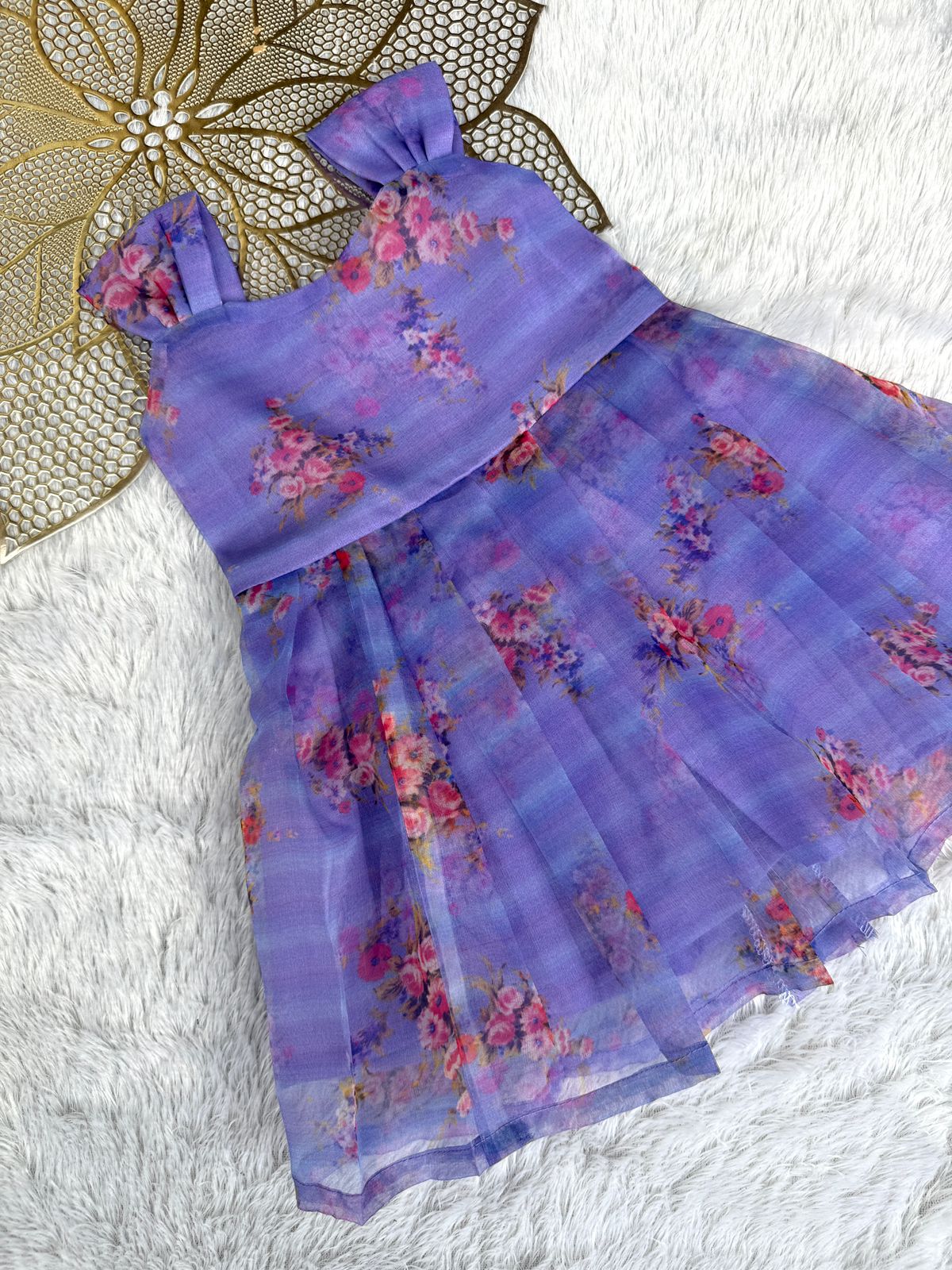 BUBBLY BLOSSOM- CP050-LAVENDER ORGANZA FROCK