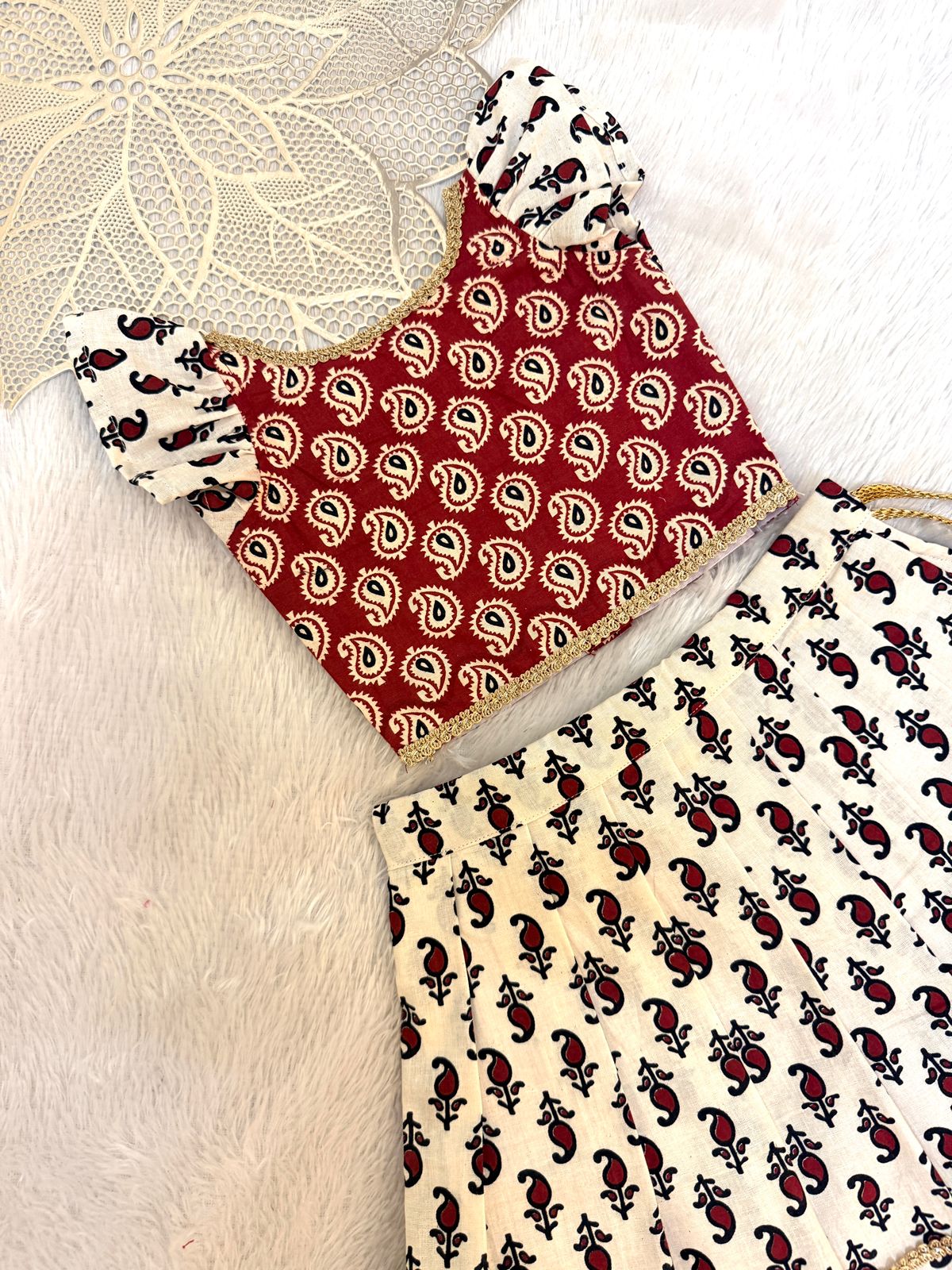 TINY DESI -CP063 PONGAL & MAKAR SANKRANTI HALFWHITE SKIRT SET