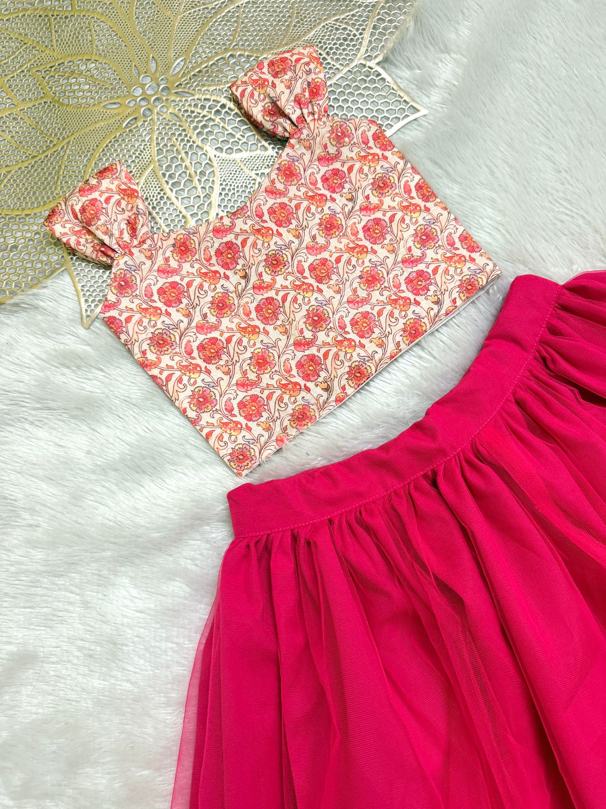 SUMMER CIRCUS-CP064 PONGAL PINK SKIRT & TOP SET