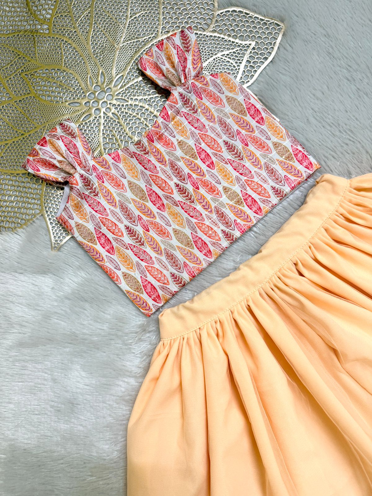 SUMMER CIRCUS-CP068 PONGAL WHITE TOP & SKIRT SET