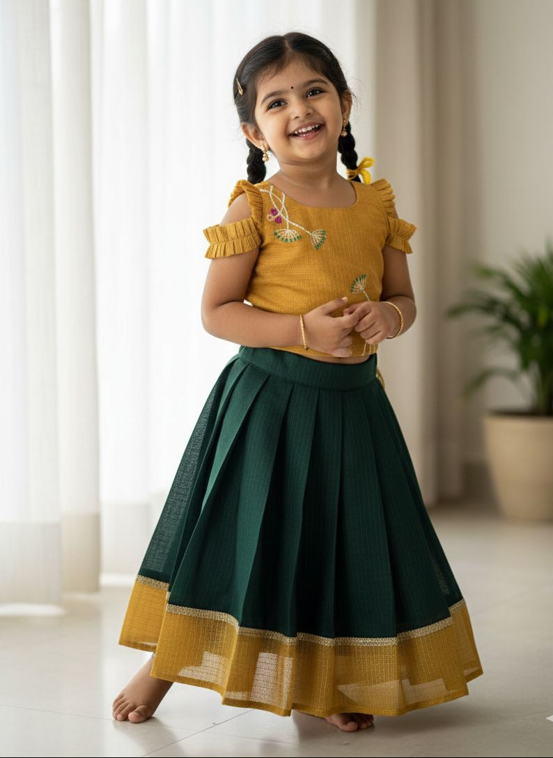 BABY BLOOM - CP073-YELLOW & GREEN DORIA SKIRT SET
