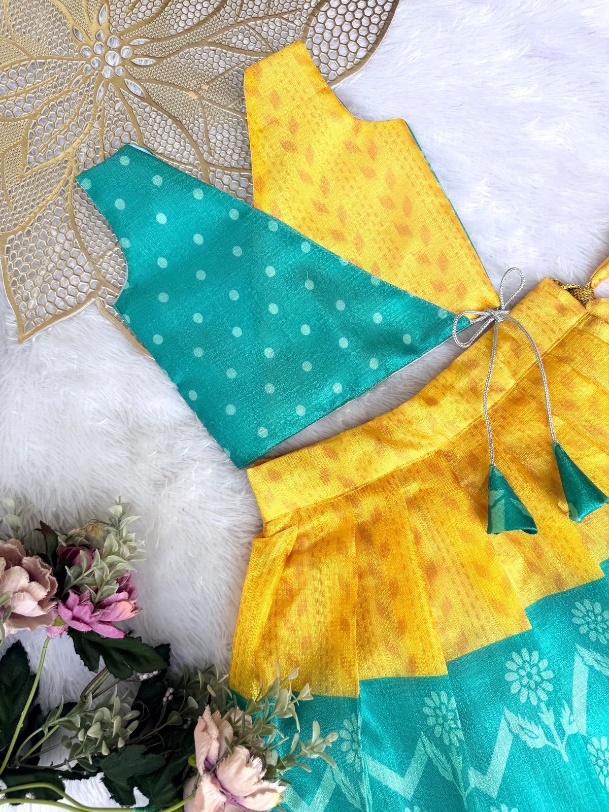 BABY BLOOM-CP094-YELLOW GREEN SKIRT SET