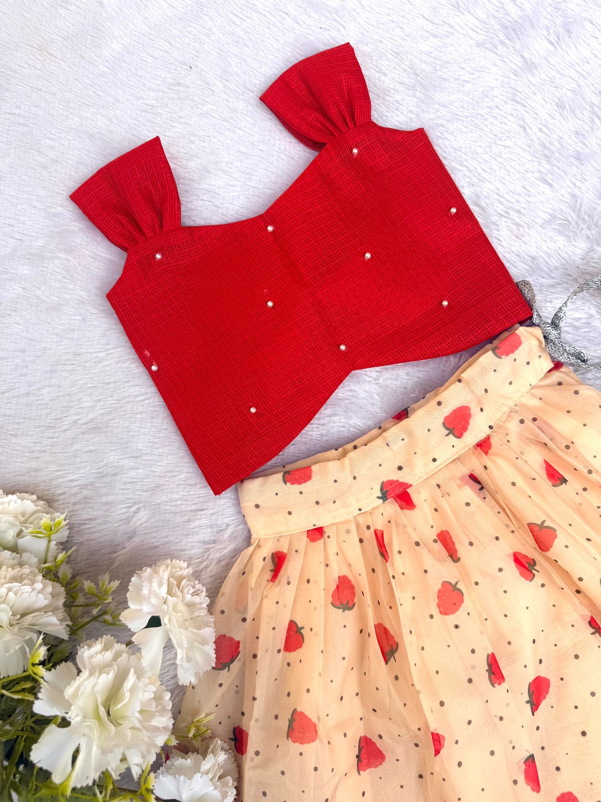 BABY BLOOM-CP095-STRAWBERRY PRINTED SKIRT SET