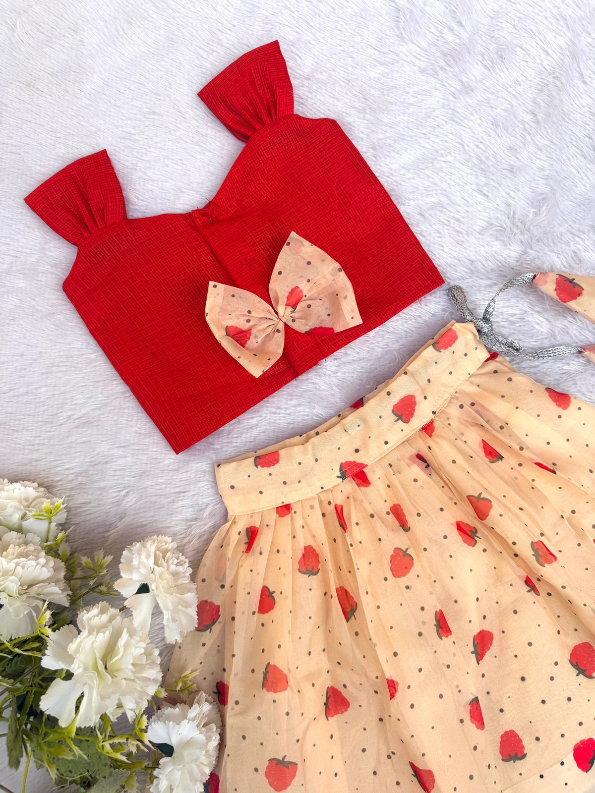BABY BLOOM-CP095-STRAWBERRY PRINTED SKIRT SET