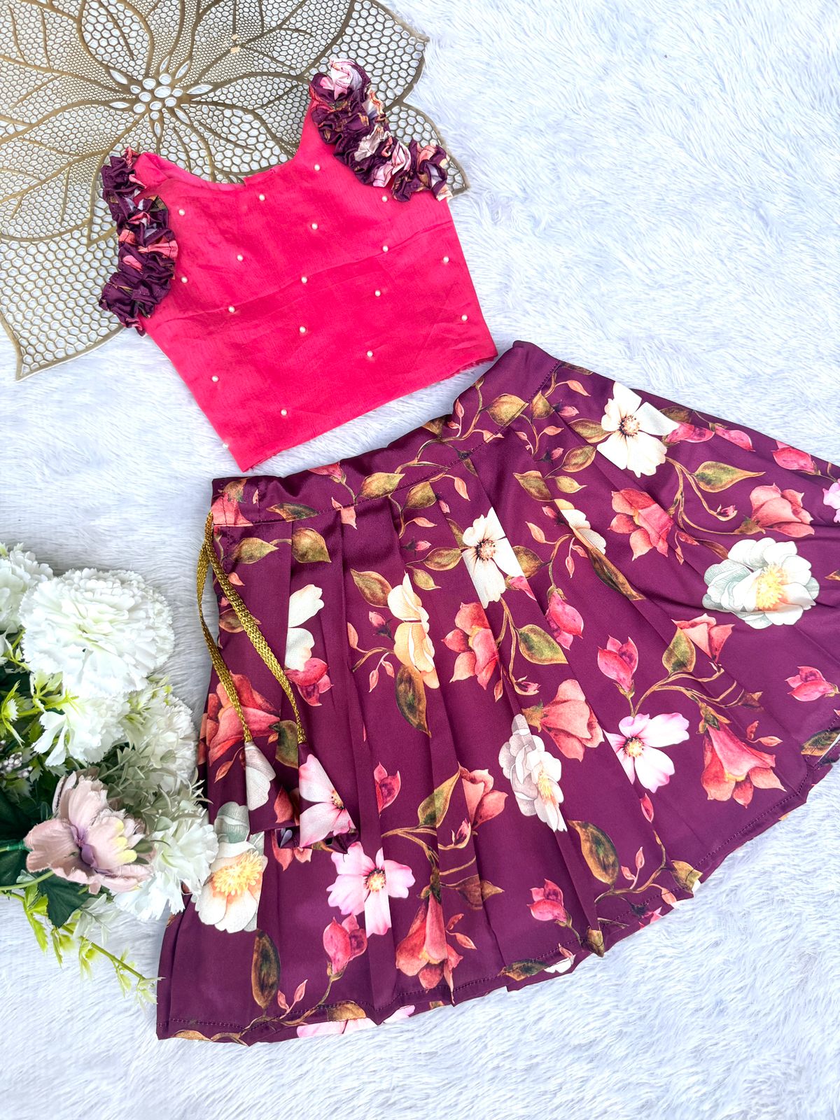 SUMMER CIRCUS-FS004 PINK PURPLE SKIRT SET