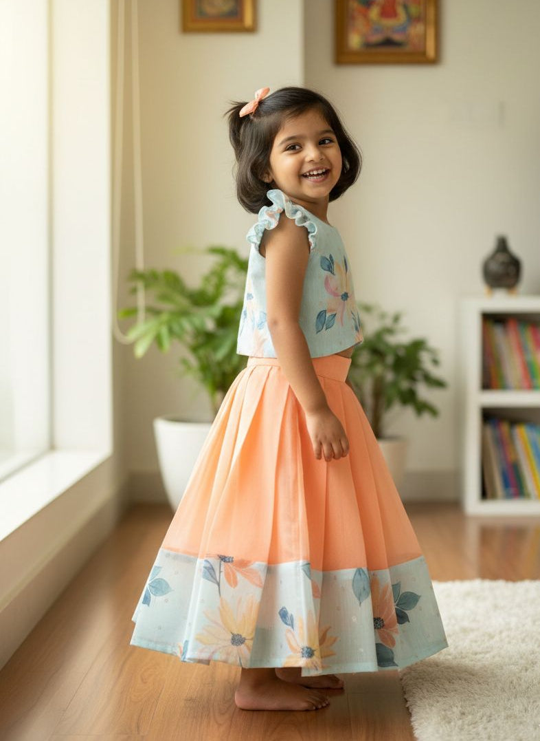 SUMMER CIRCUS-FS007 POWDER BLUE SKIRT SET
