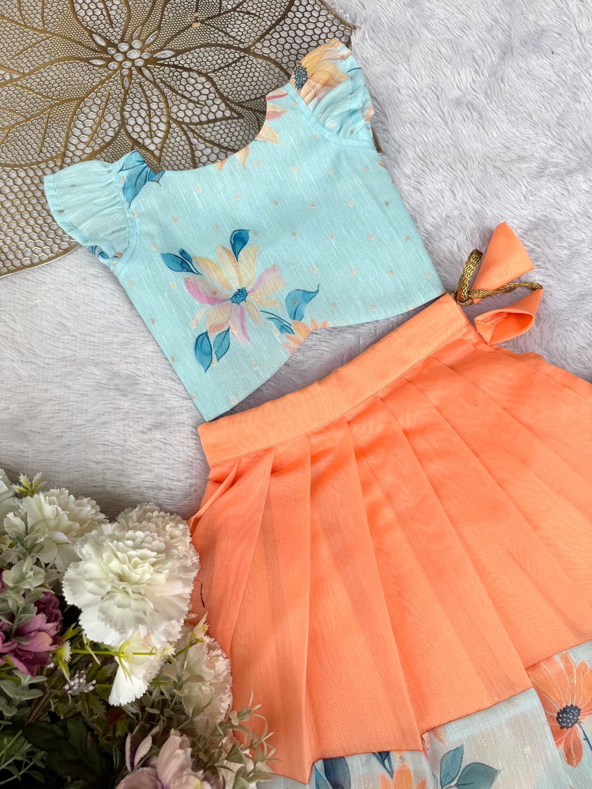 SUMMER CIRCUS-FS007 POWDER BLUE SKIRT SET