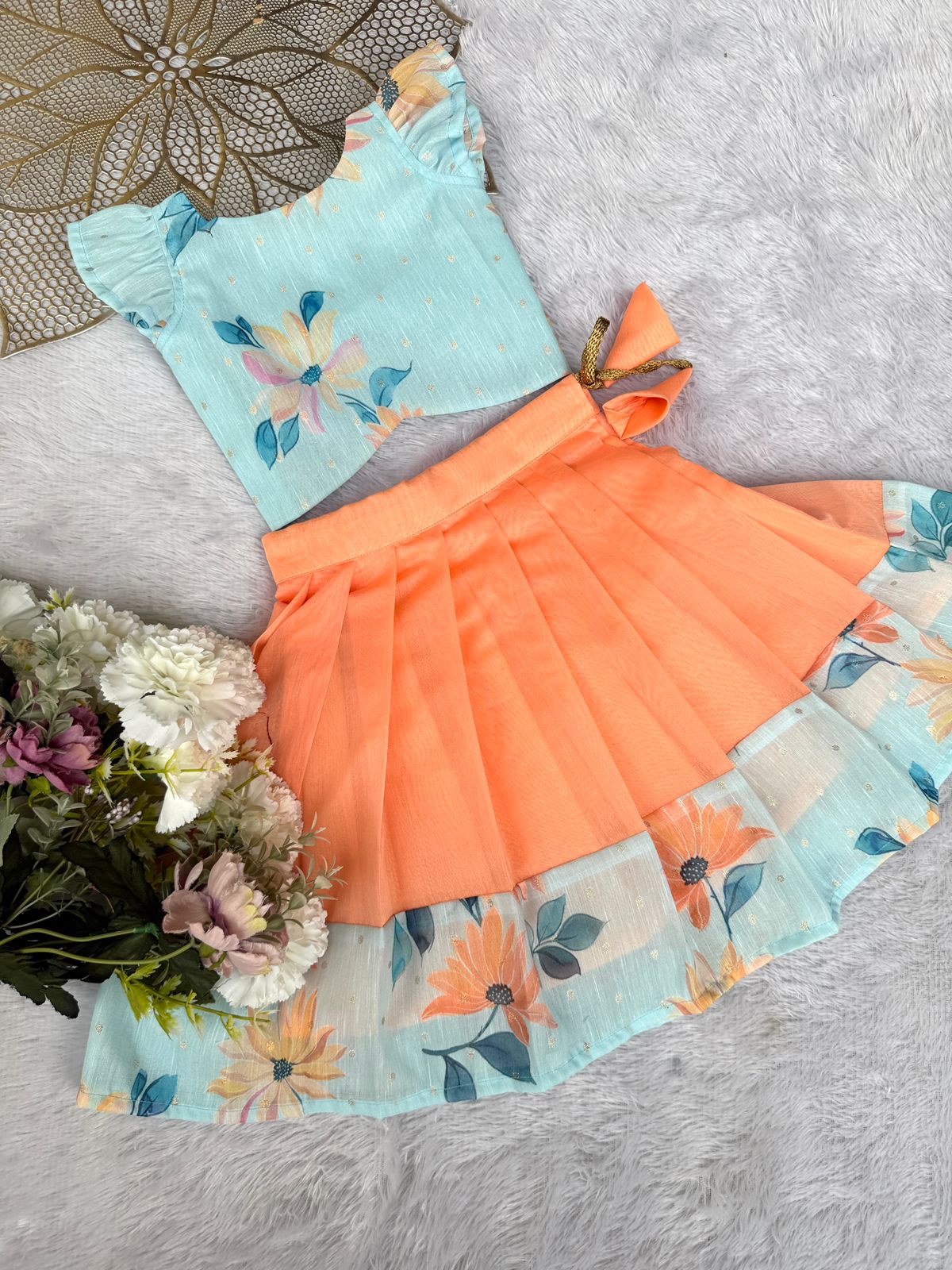 SUMMER CIRCUS-FS007 POWDER BLUE SKIRT SET