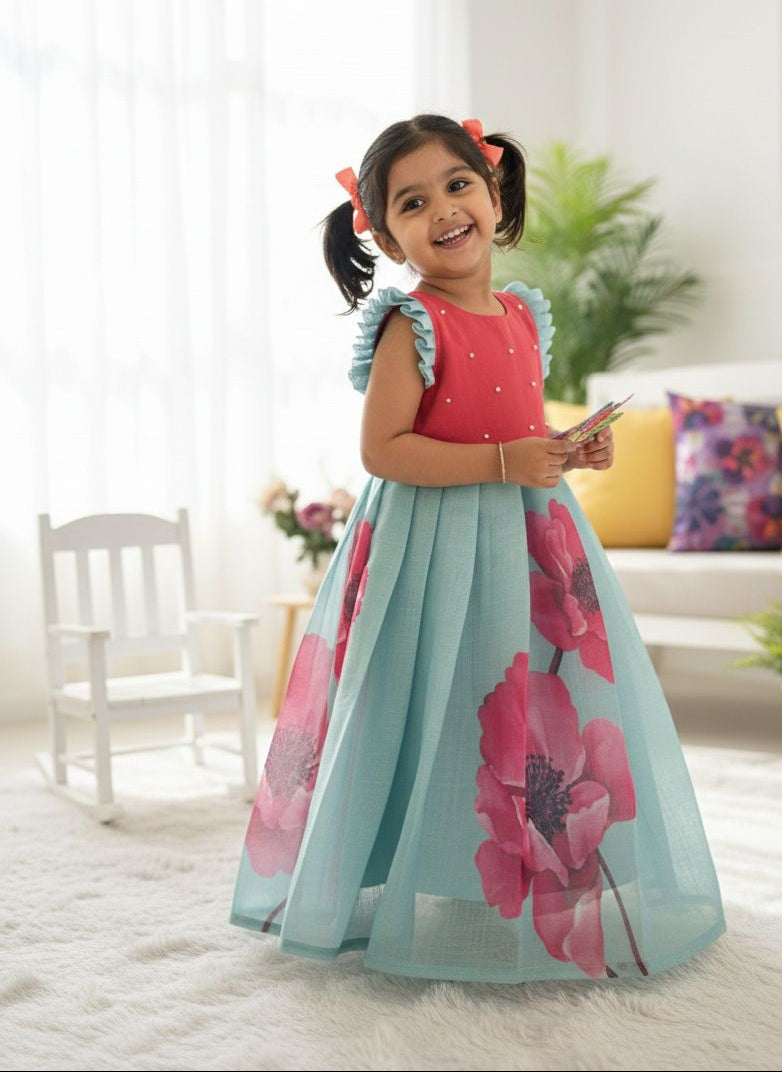 BABY BLOOM -FS034-PINK BLUE FROCK