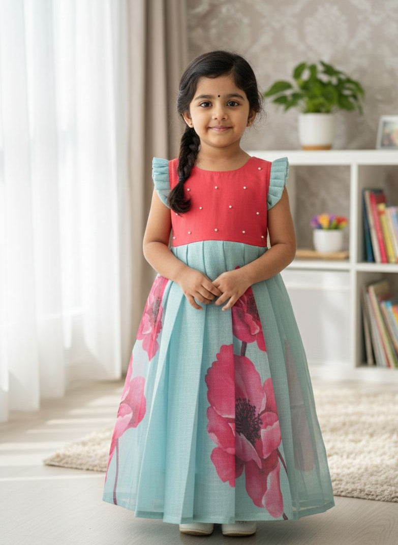 BABY BLOOM -FS034-PINK BLUE FROCK
