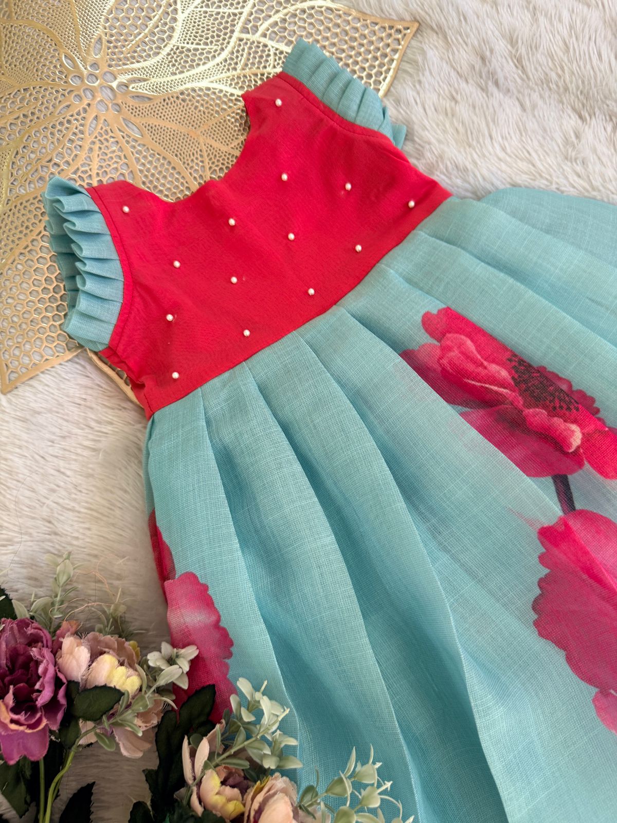 BABY BLOOM -FS034-PINK BLUE FROCK