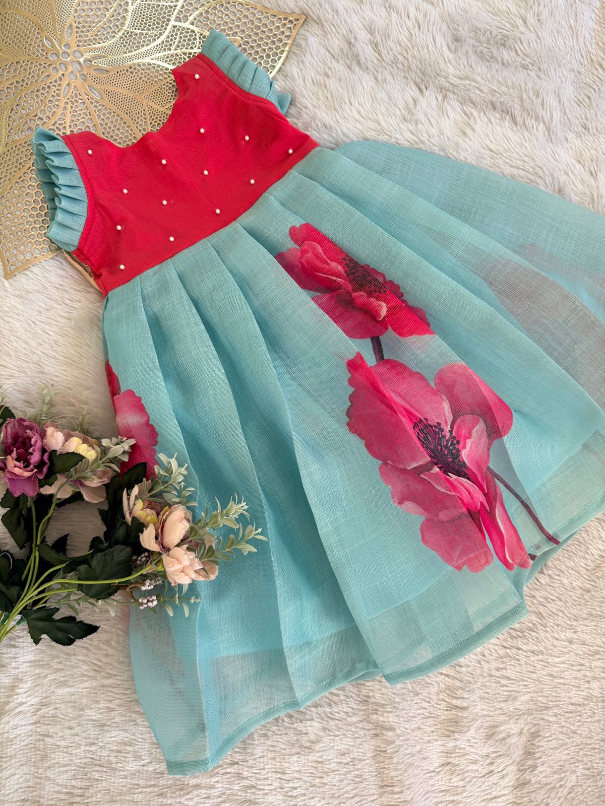 BABY BLOOM -FS034-PINK BLUE FROCK