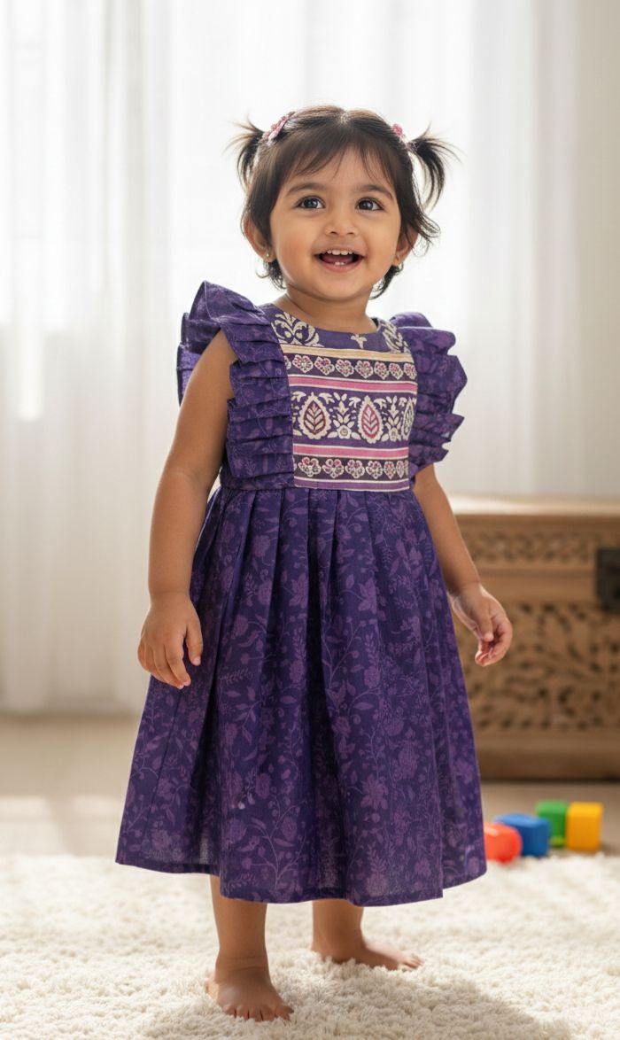 SUNBLUSH NEWBORN-FS039- VIOLET FROCK
