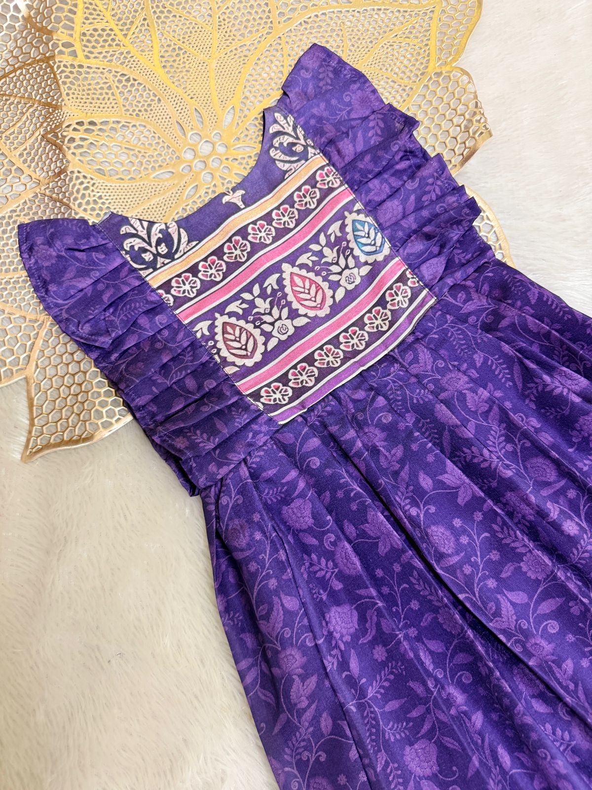 SUNBLUSH NEWBORN-FS039- VIOLET FROCK